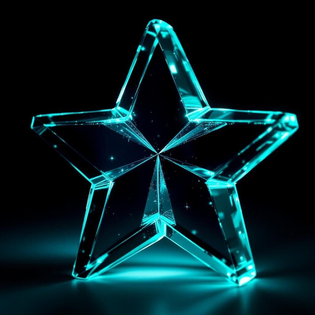 Glowing Clear Glass Star in the Dark