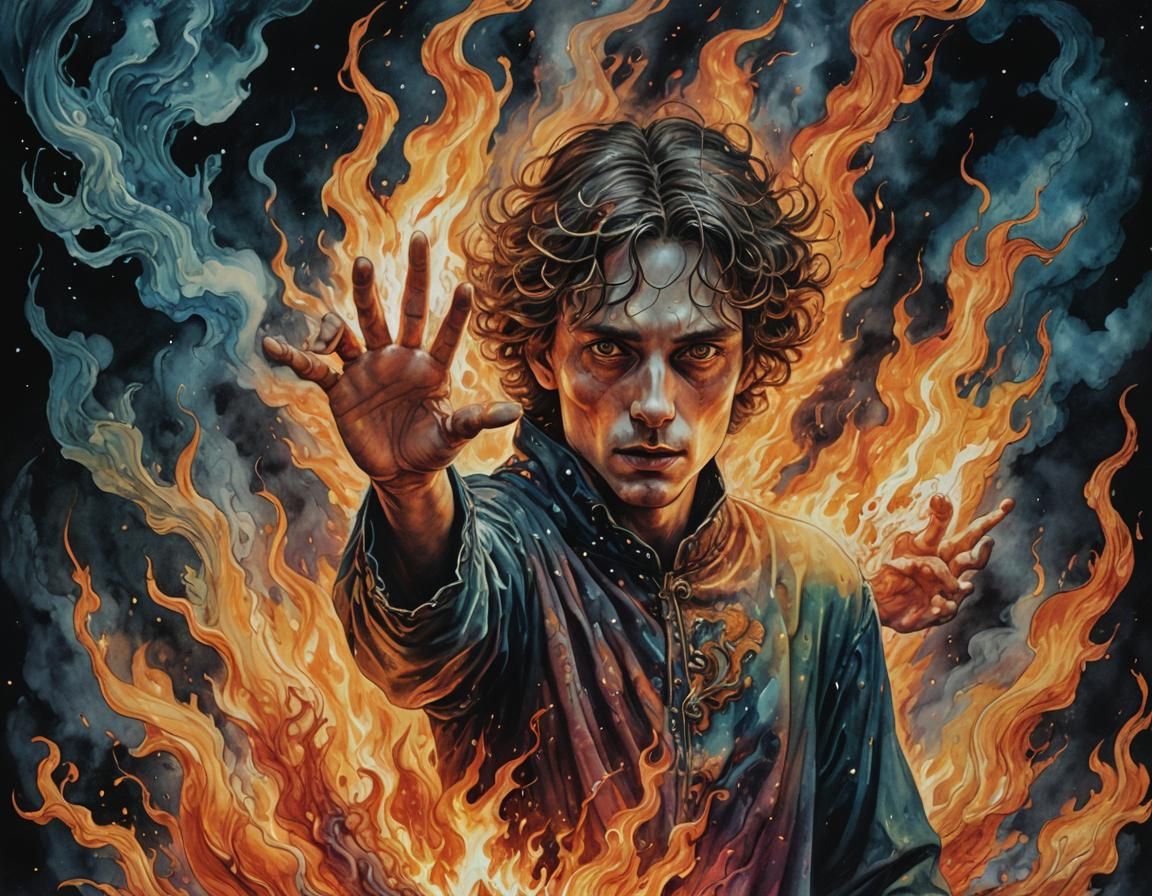 Surreal Soul Reaches for Flame: A Hyperdetailed Fantasy