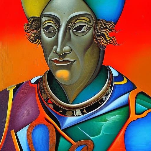 Psychedelic Shakespearean Portrait in Expressionist Style