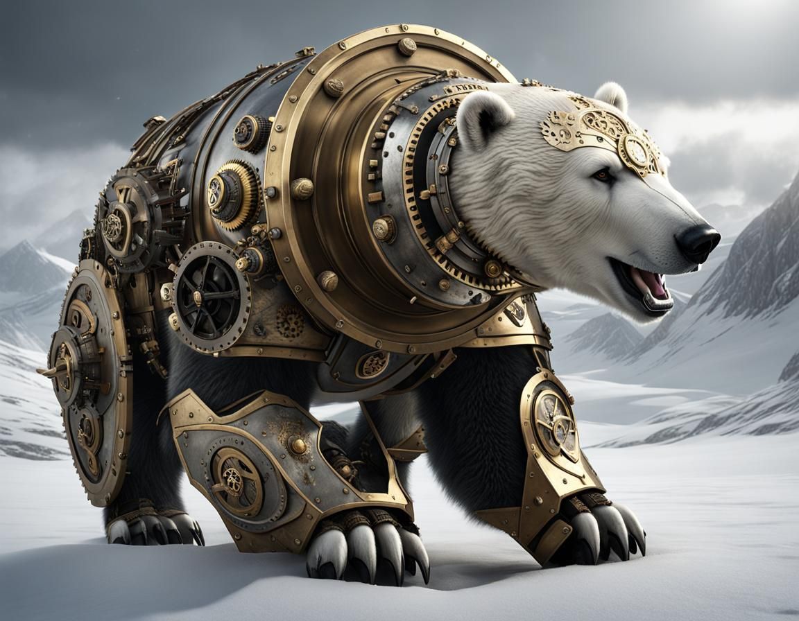 Steampunk polar bear