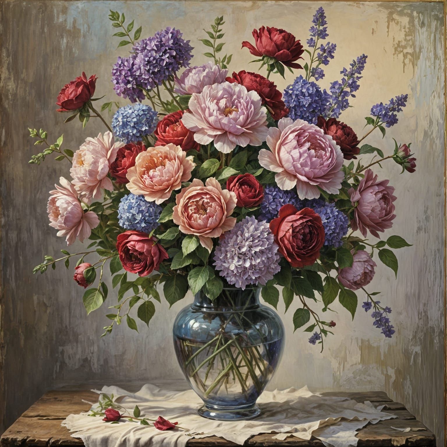 Floral Bouquet in Oil Painting Style