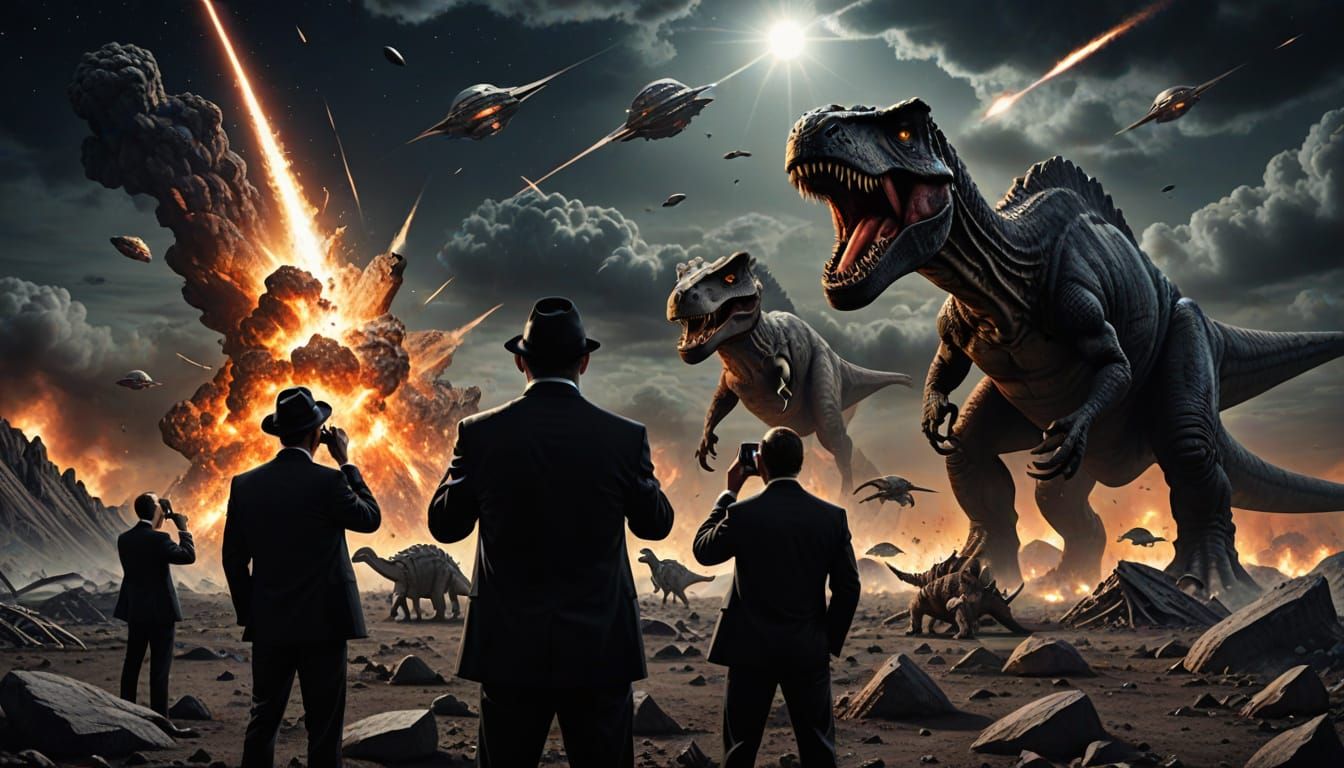 Men in Black Photograph Dinosaur Extinction Meteor