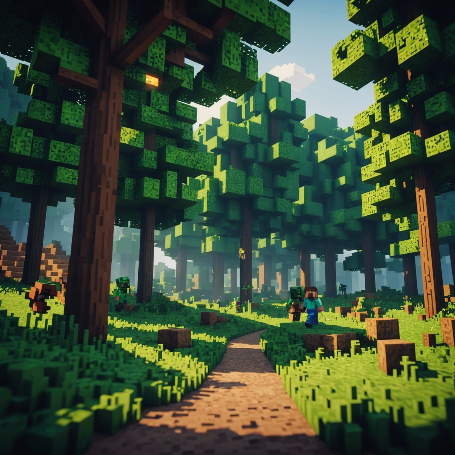 Minecraft Forest Cinematic Film Still