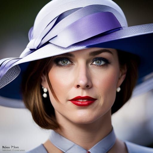 Kentucky Derby: Woman in Extravagant Hat Portrait