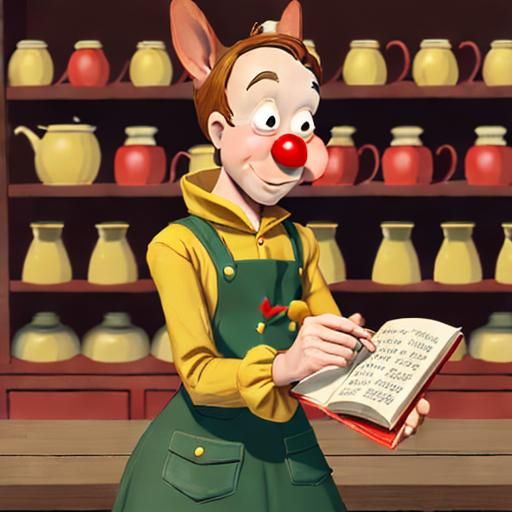 Red-Nosed Character with Mustard Pot Illustration