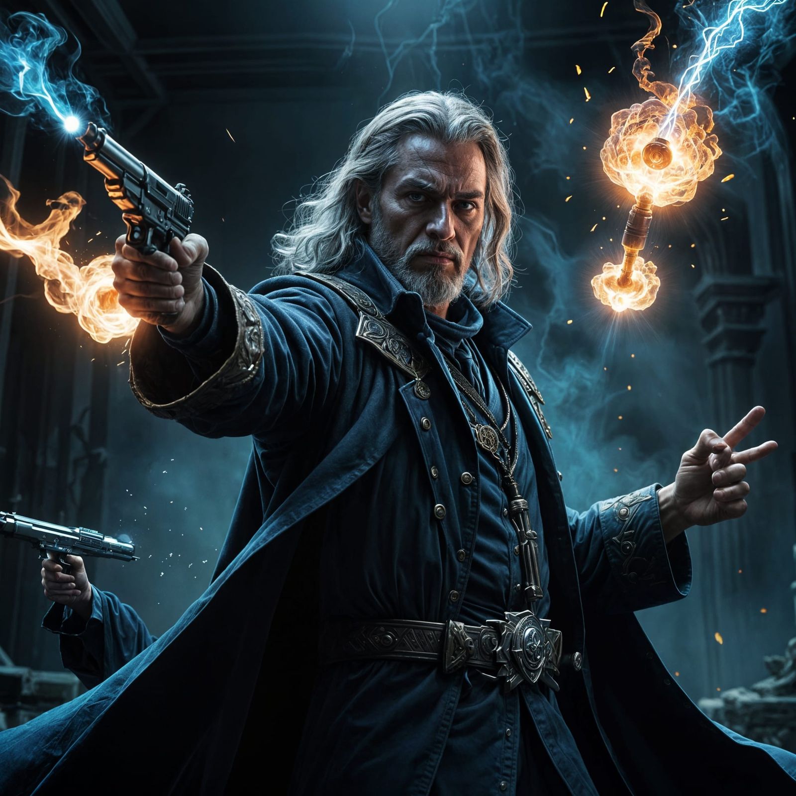 Magical Gunslinger in Ethereal Aura