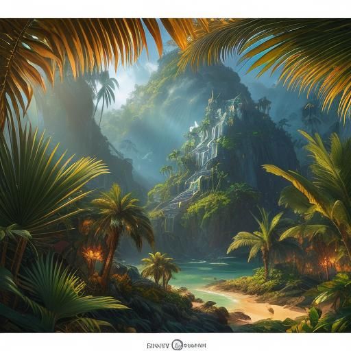 Palm Trees Transform to Mythical Creatures: Fantasy Art