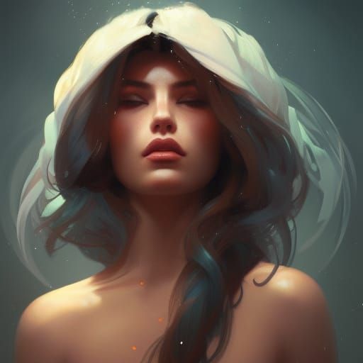 Glamorous Portrait in Art Nouveau Style