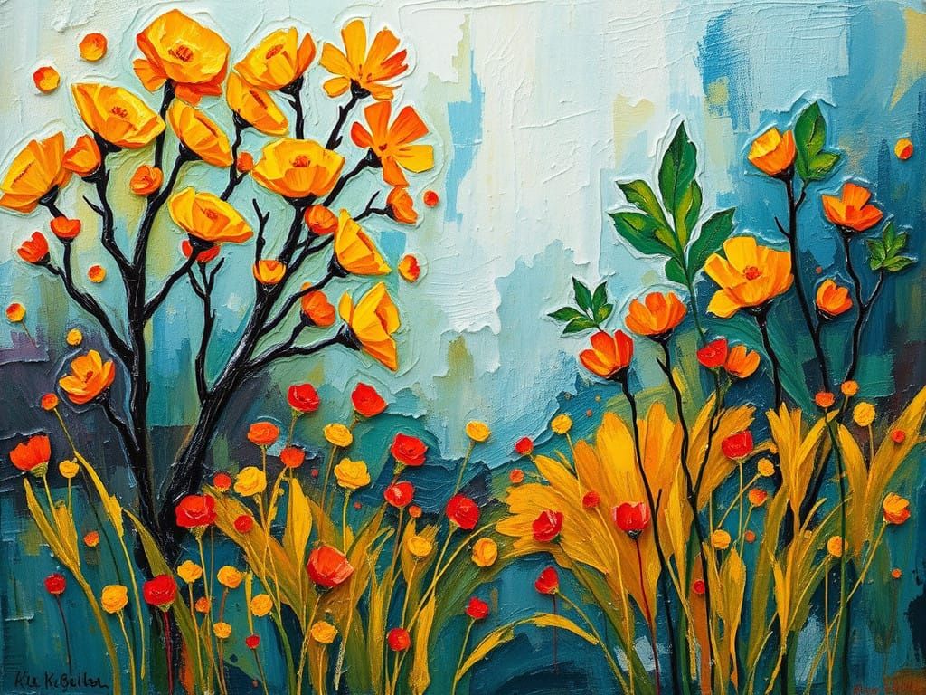 Abstract Expressionist Masterpiece in Impasto Style