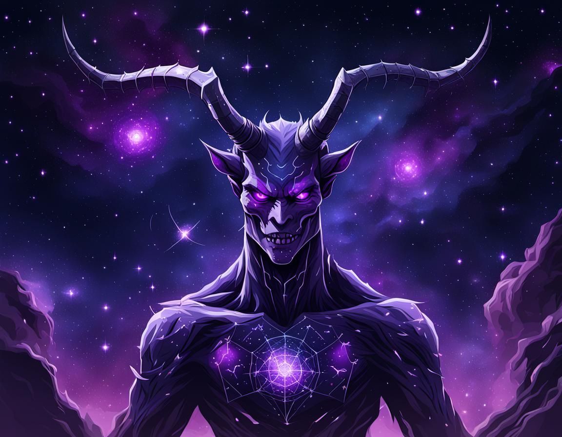 Demonic Purple in Constellations Art Style