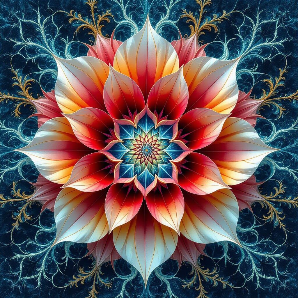 Fractal Geode Blooms as Abstract Natural Phenomenon