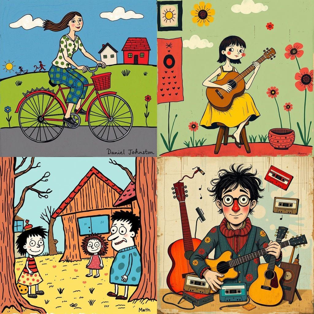 Naive Folk Art in the Style of Daniel Johnston