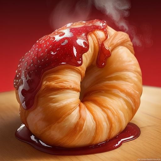 Buttery Croissant with Strawberry Preserves: Hyperrealistic ...
