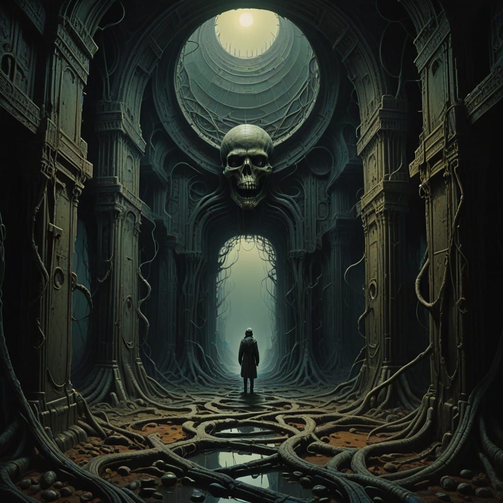 Ethereal, Twisted Realm in Dark, Muted Hues