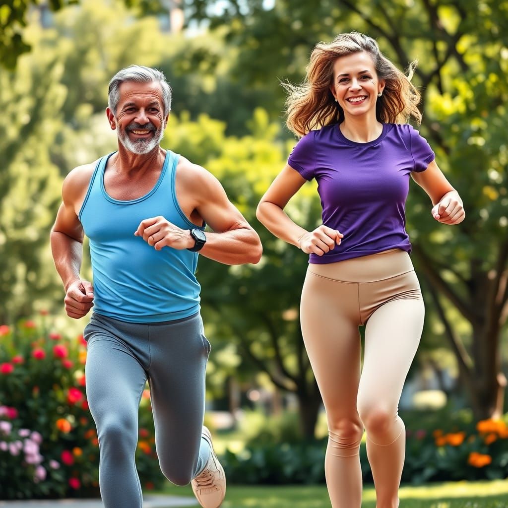 Elegant Senior Couple in Fitness Mode