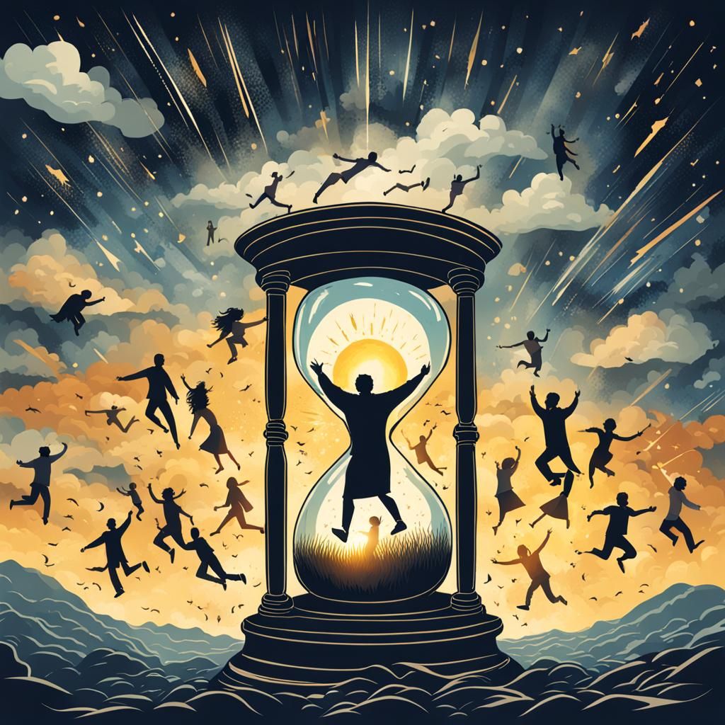 Hourglass of Transformation: Darkness to Light