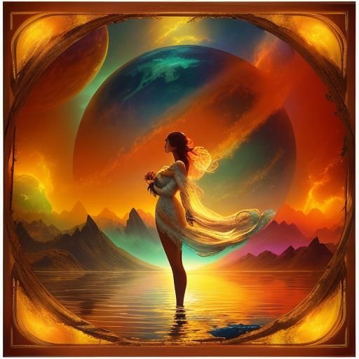 Dreamy Double Exposure Portrait on Alien Planet