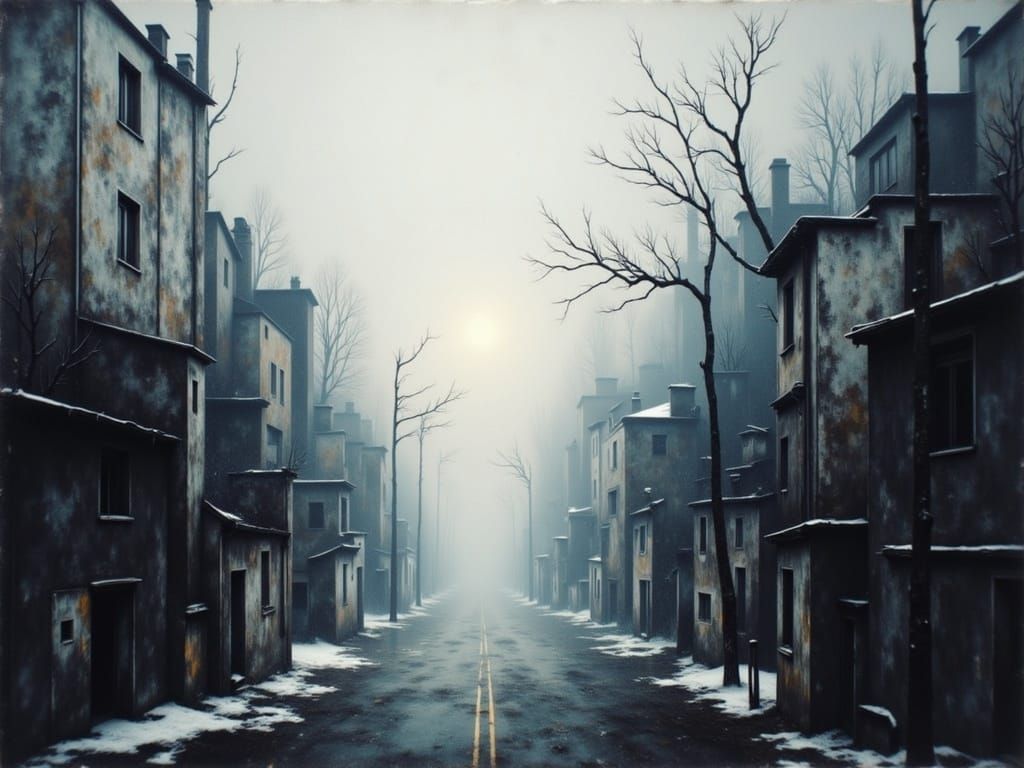 quiet foggy street