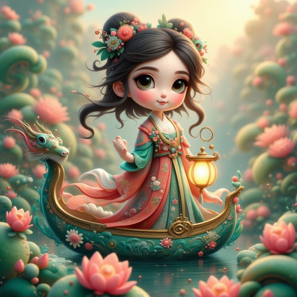 Disney Style Sea Goddess Mazu in Song Dynasty Hanfu