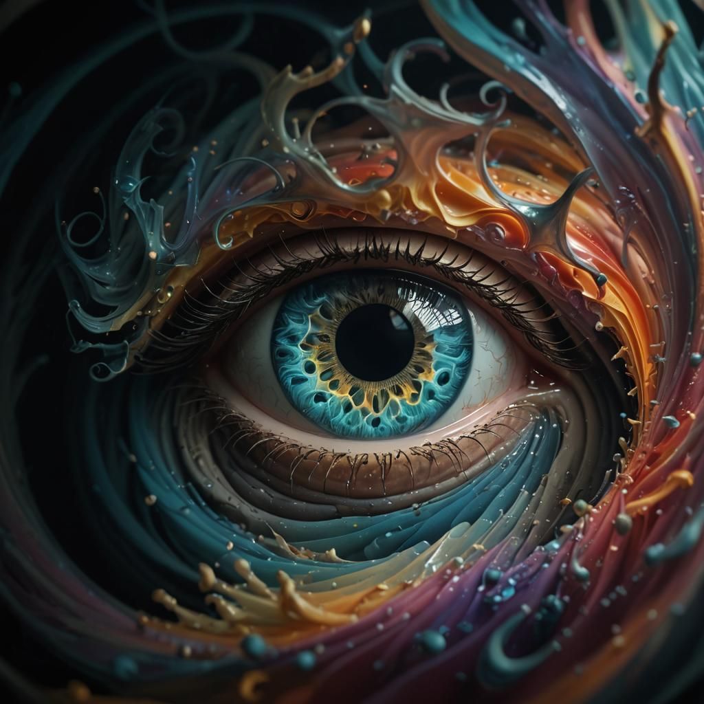 Surreal Vortex with Iridescent Colors and Infinite Depth