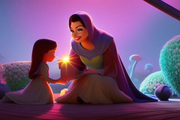 Beautiful Mother: Pixar-Style 3D Digital Art