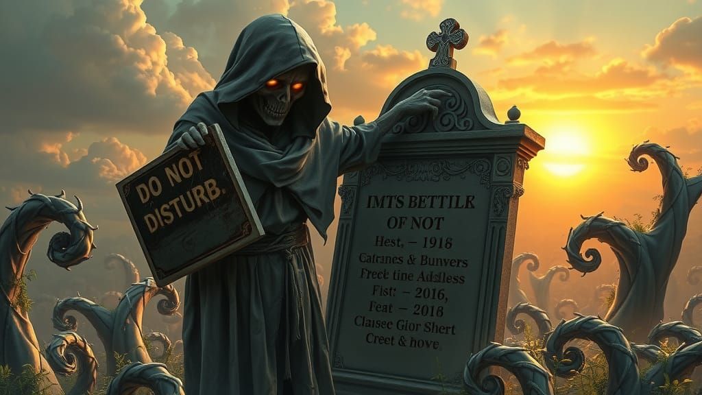 Ethereal Zombie in Dreamlike Fractal Landscape