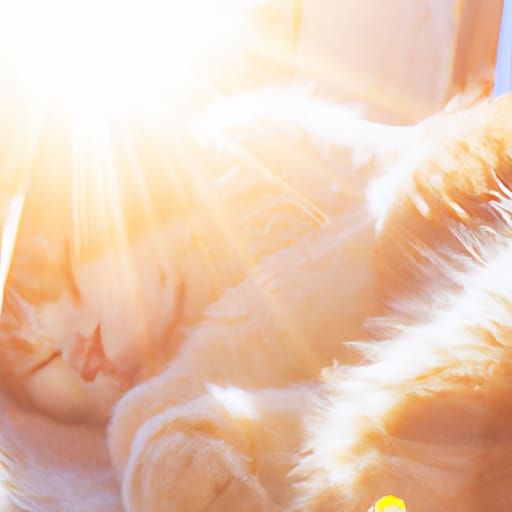 Cat Sleeping in Sunshine: Divine Beams