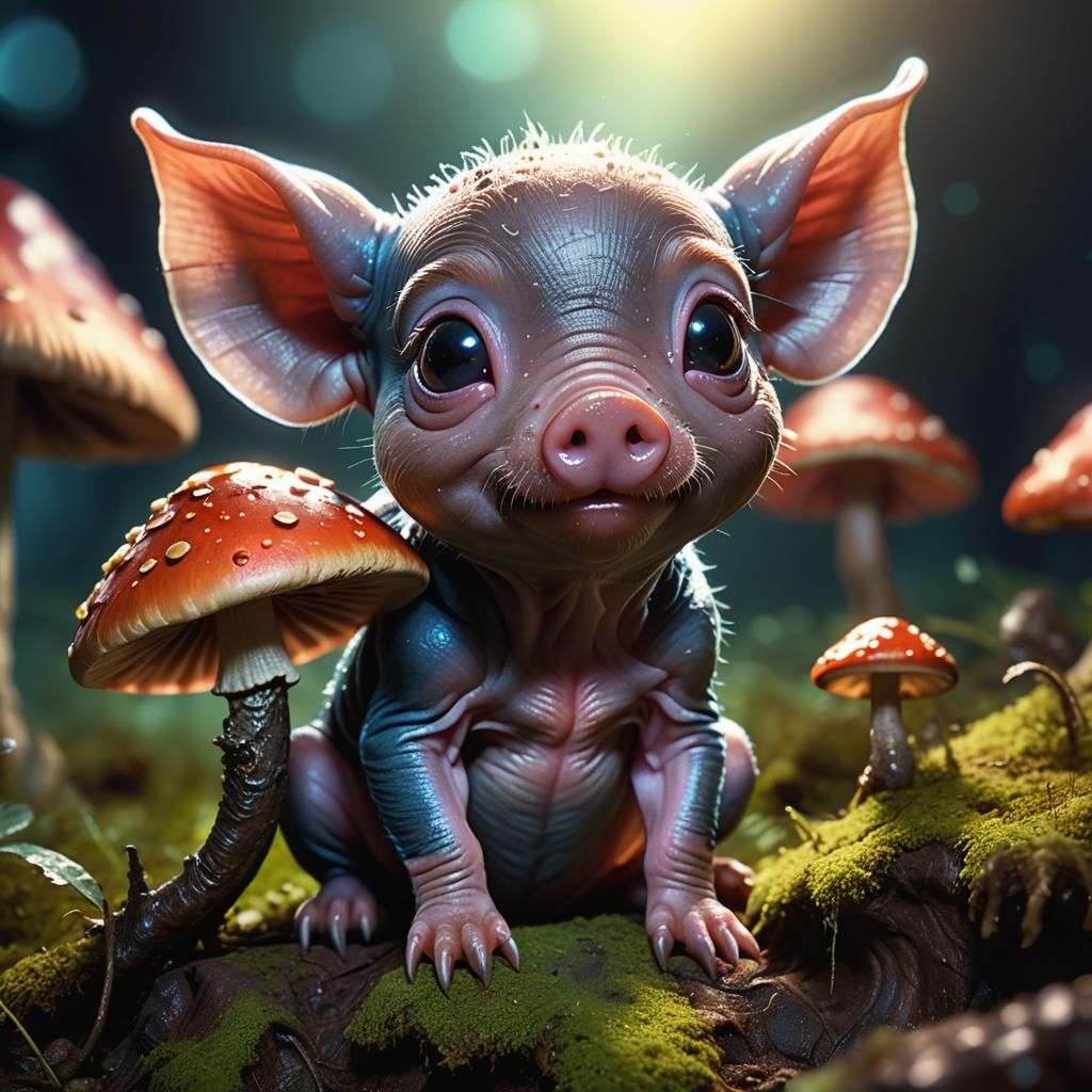 Alien Toadlet Specimen in Bioluminescent Habitat