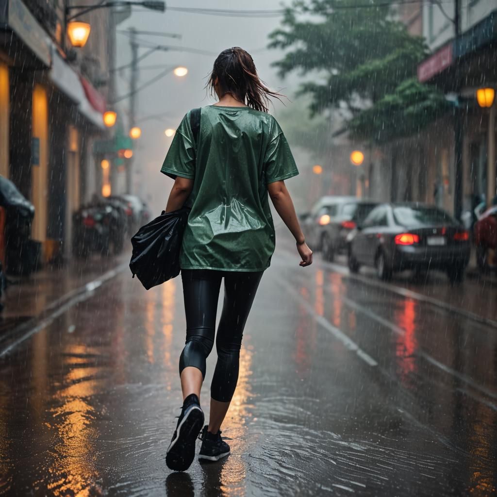 Girl in Rain: Realistic Backlit Photography