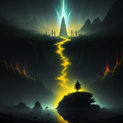 Biopunk Warrior in an Iridescent Steam Necropolis