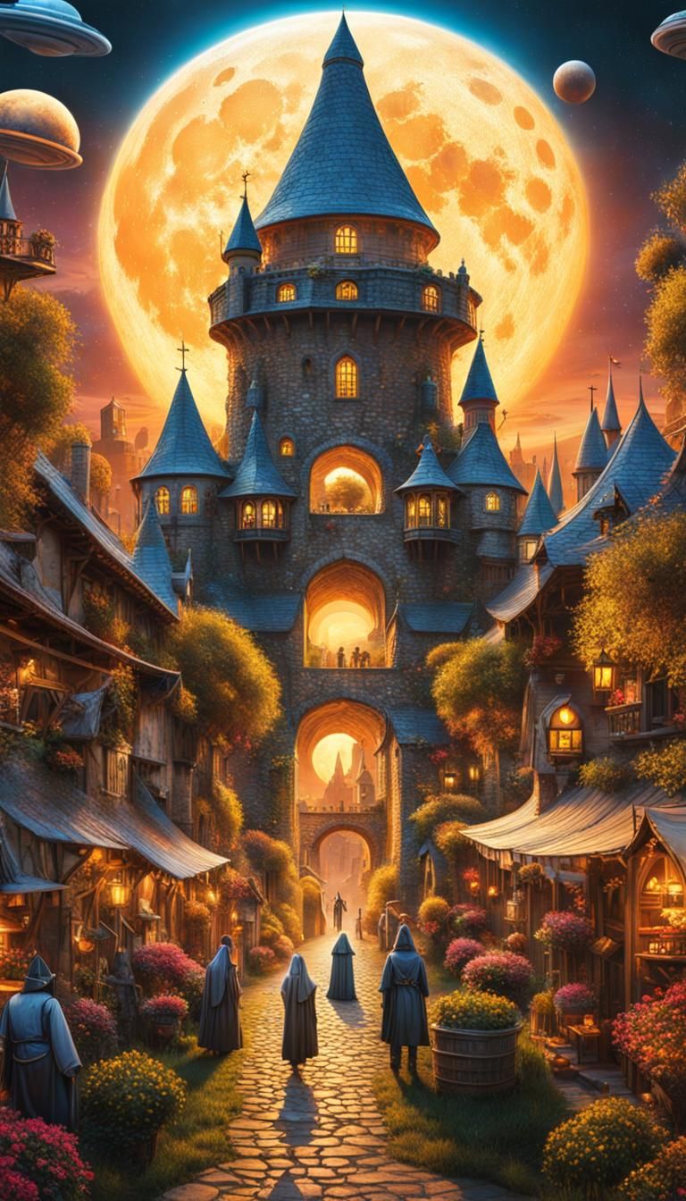 UFOs Visiting The Brilliant Medieval City