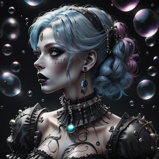 Punk poseable fashion doll, with punk hair and style. <lora:...