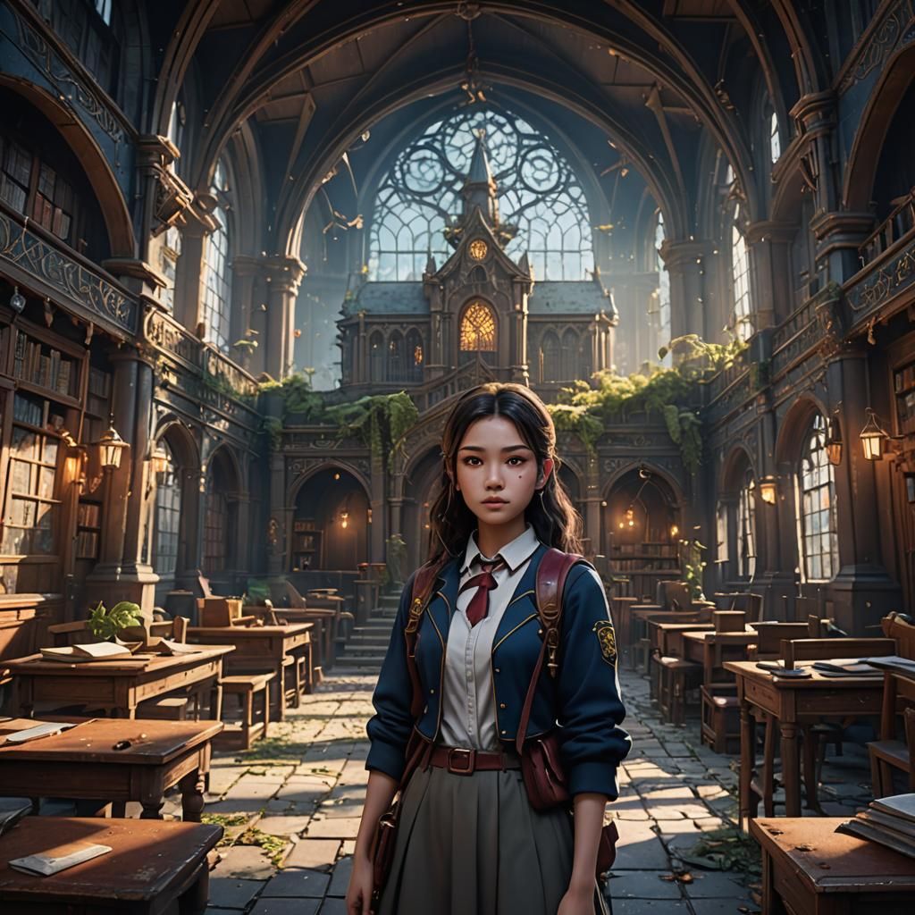 Detailed Matte Painting of a Girl's School
