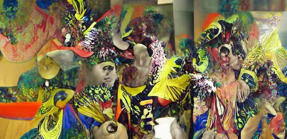 Rio Carnival Dancers in Surreal Style