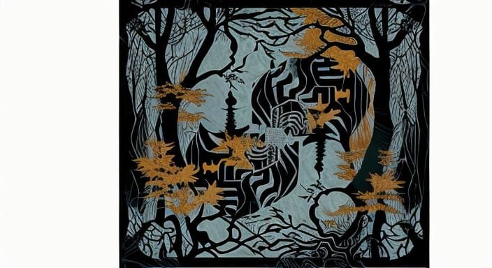 Surreal Forests in Escher-Inspired Digital Art