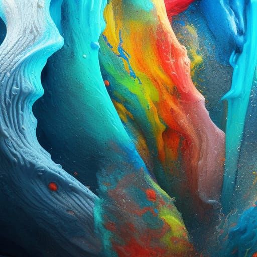 Fluid Acrylic Art Pouring in Fantasy Style