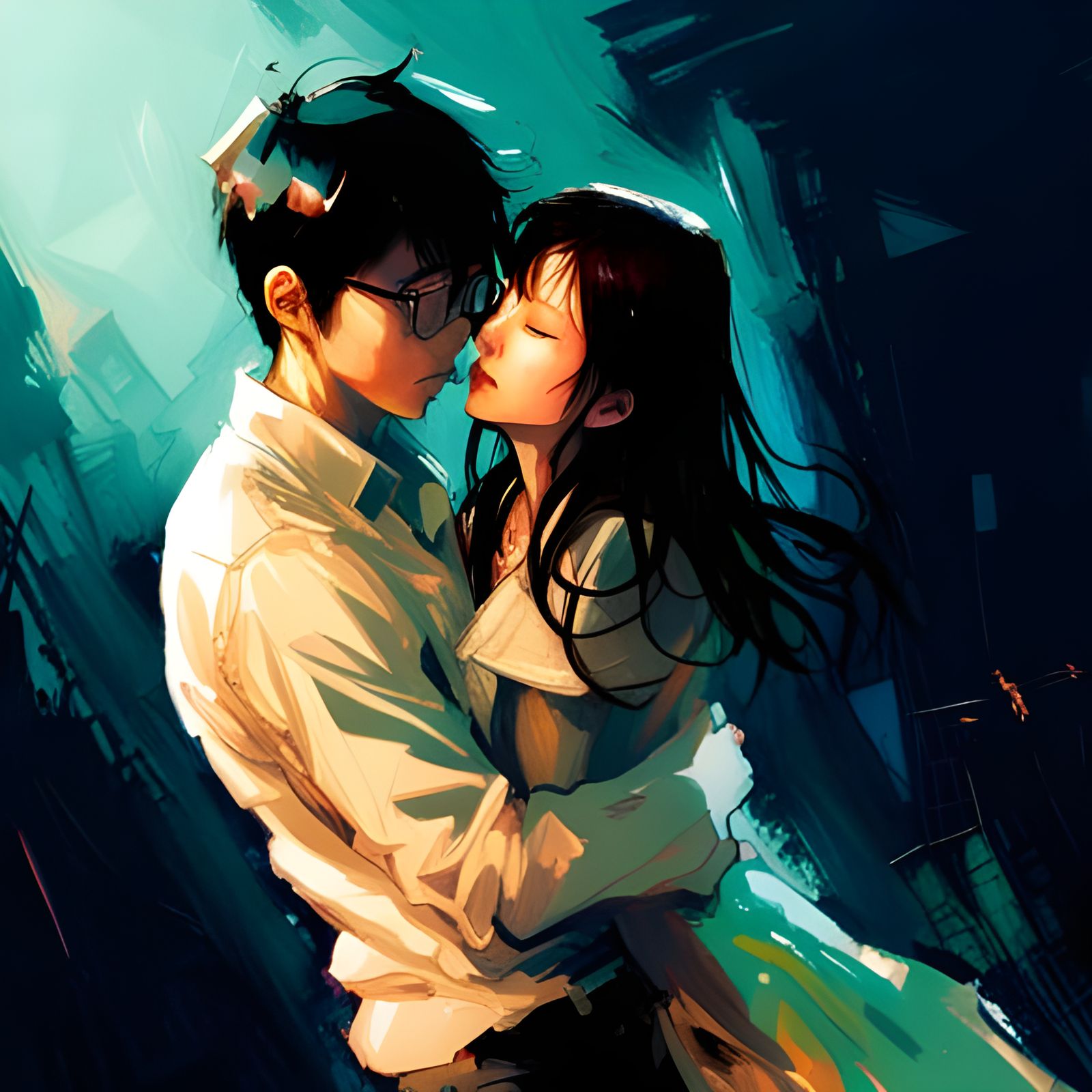 Elegant Portrait with Glowing Eyes in Hyperrealistic Style