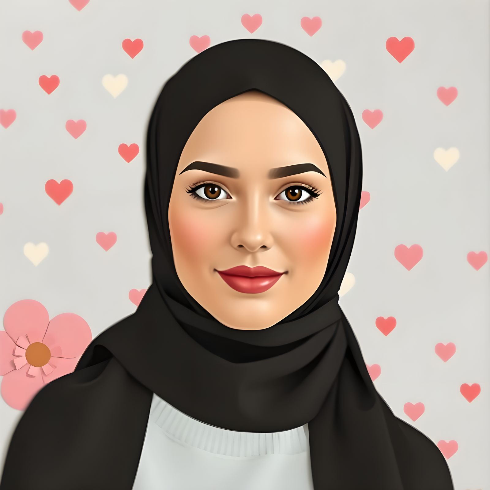 Vibrant Hijabi Woman in Whimsical Paper Art