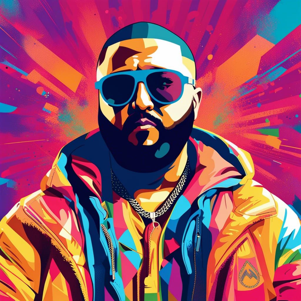 DJ Khaled Pop Art in Aviator Sunglasses