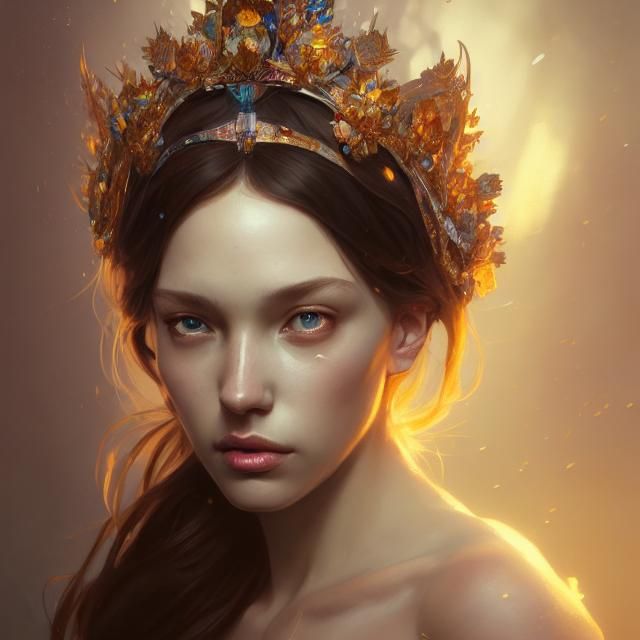 Spring Queen Portrait in Art Nouveau Style