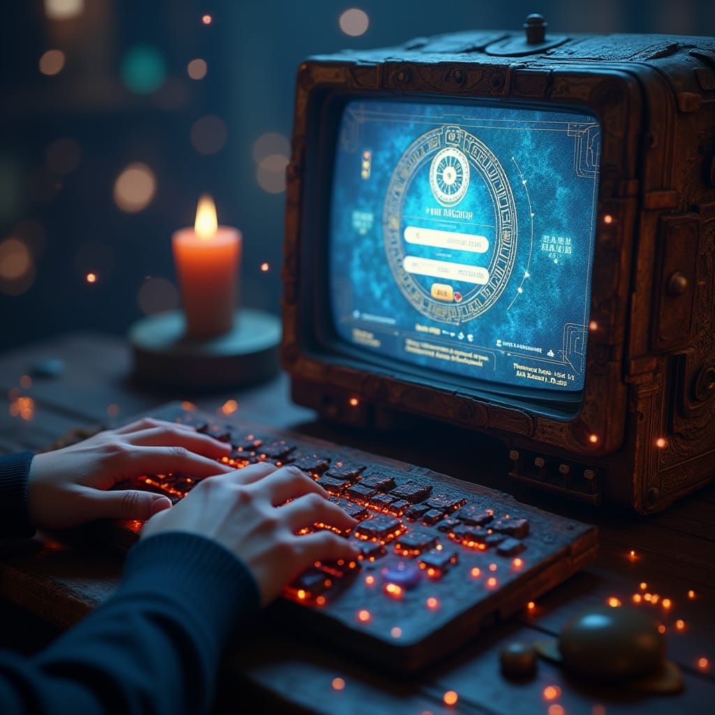 Cyberpunk Login in Ethereal Light