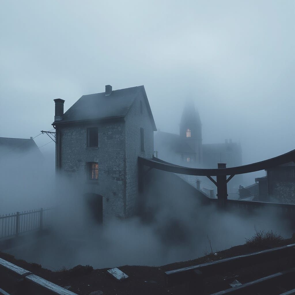 Misty Old Cityscape
