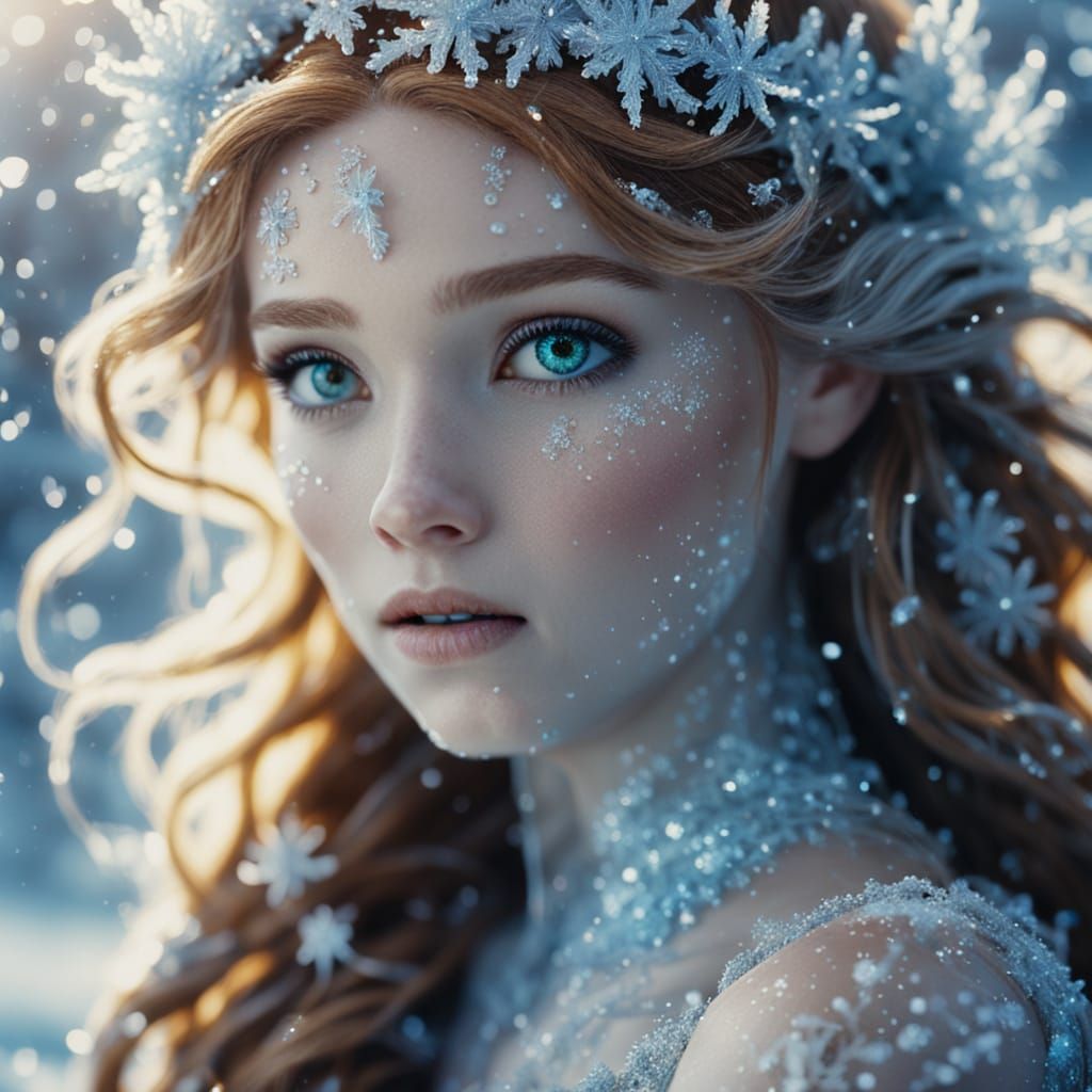 Icy Mermaid in Cinematic Film Still