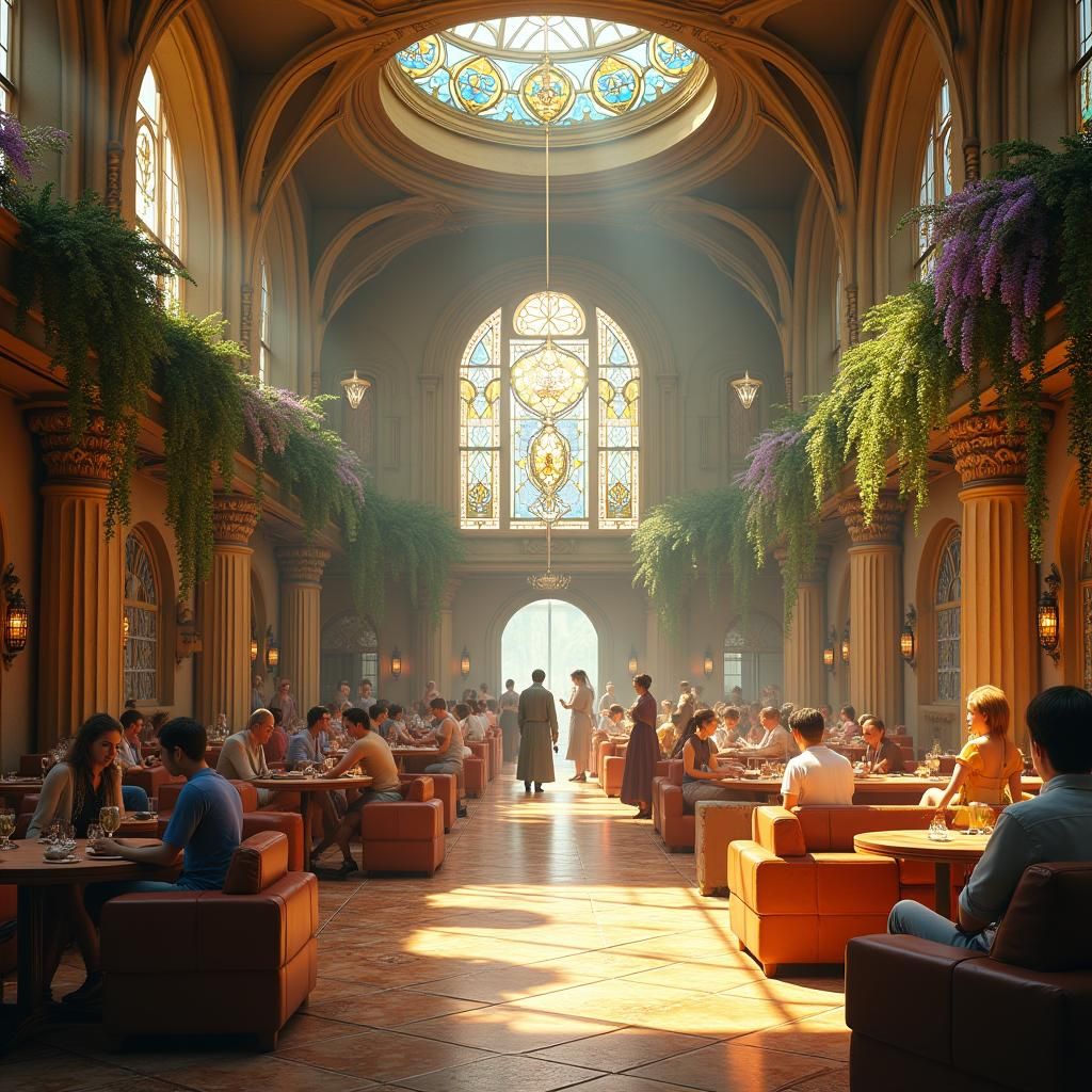 Ornate Social Hall in a Fantasy World