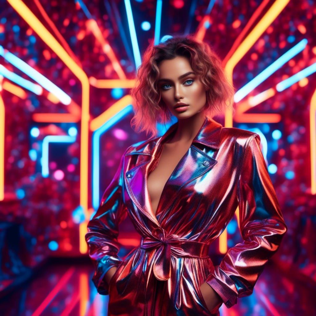 Hyperrealistic Supermodel in Haute Couture Fashion