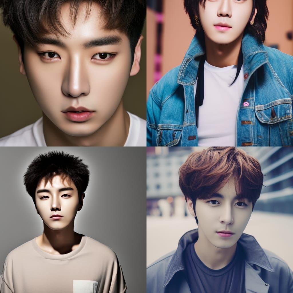 High Definition Portrait of a Mixed K-Pop Idol