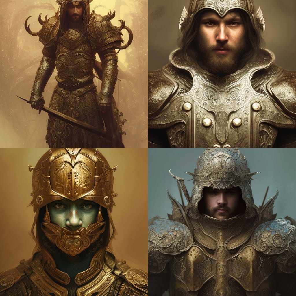 Majestic Cleric in Christ Armor: Detailed Fantasy Portrait