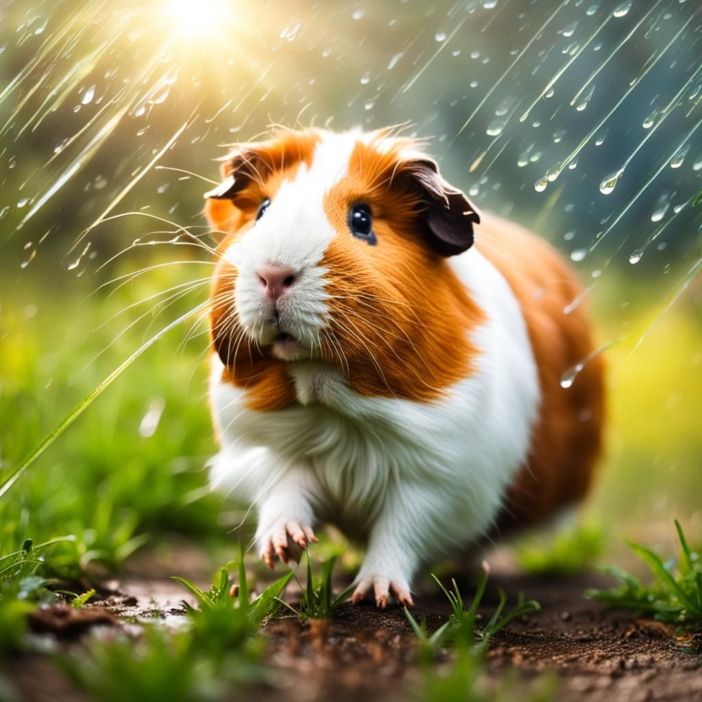 Guinea Pig's Rainy Wild Run with Friends
