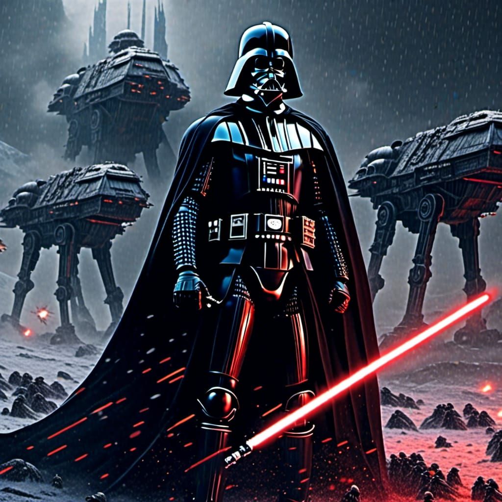 Darth Vader Heroic Portrait in Digital Art Style