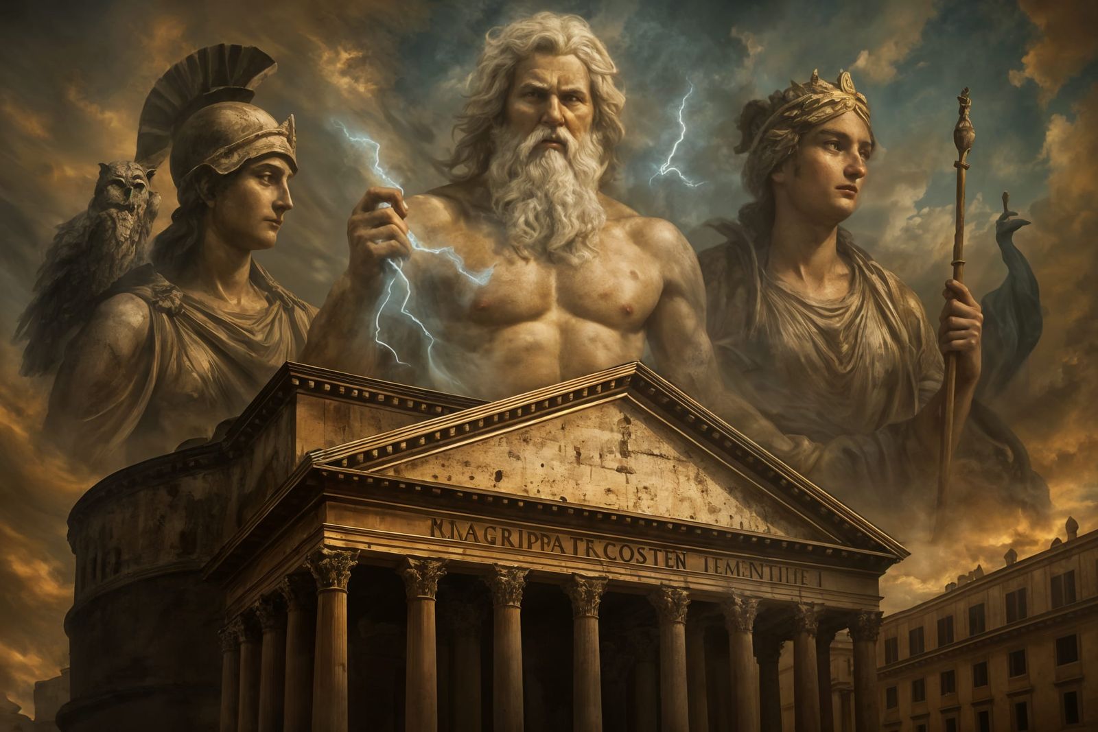 Pantheon of Agrippa with Roman Gods